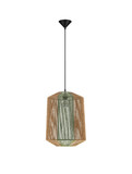 Nova Luce Pendelleuchte Dena E27 Grün Schwarz Natur Stahl Seil Ø38cm 9586602
