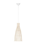Nova Luce Pendelleuchte Niro E27 Natur Weiß Rattan Ø24cm 9586619