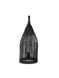 Nova Luce Stehleuchte Naos E27 Schwarz Metall Rattan 55cm 9586630