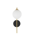 Nova Luce Wandleuchte Savoy G9 Gold Schwarz Opal Glas Metall 34x19cm 9620160