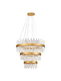 Nova Luce Pendelleuchte Crown 42-flammig 42xG9 Gold Metall Kristall Ø75cm 9695121