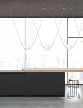 Nova Luce VITTON Pendelleuchte E27 Gold 150x20x120cm dimmbar 8279601