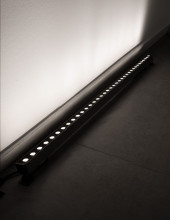 Nova Luce WALL WASHER LED Wandstrahler Nickel 15W IP67 Warmweiss 100x2,5x3,5cm 9011102