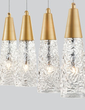 Nova Luce KOVAC Pendelleuchte G9 5-fach Gold 80x10x180cm dimmbar 9160195
