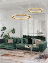 Nova Luce FIORE LED Pendelleuchte Gold 60W Warmweiss 120x60cm dimmbar 9285610