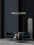 Nova Luce TARQUIN LED Pendelleuchte Messing 37W Warmweiss 200x60cm dimmbar 9345602