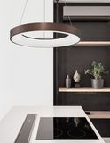 Nova Luce RANDO THIN LED Pendelleuchte Kaffeebraun 50W Warmweiss 120x60cm dimmbar 9453455