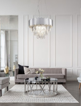 Nova Luce MAGNOLIA Pendelleuchte E14 6-fach Chrom 120x50cm dimmbar 9824074