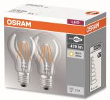 Osram 2-er Pack E27 LED Base 4W 470Lm Warmweiss