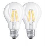 Osram E27 LED Lampe Base Filament A60 7W 806Lm warmweiss Doppelpack