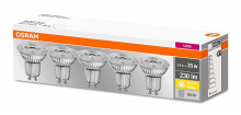 5er Pack OSRAM Base GU10 LED PAR16 Spot 2,6W 230Lm 2700K wie 35W 4058075157941