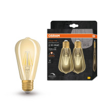 2er-Pack OSRAM Vintage 1906 E27 Edison Filament LED Lampe 6.5W 725Lm 2400K warmweiss wie 55W 4058075754713