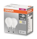 Osram E14 LED Lampe Base Retrofit 4W 470Lm warmweiss Doppelpack