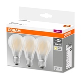 Osram 3er-Pack E27 LED Birne Base 7,0W 806Lm Glas Warmweiss