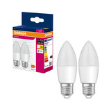 2er-Pack OSRAM LED Kerze E27 Value Classic B matt B40 4.9W 470lm Warmweiss 2700K wie 40W 4099854545443