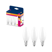 3er-Pack OSRAM LED Kerze E14 Classic Filament matt B60 7W 806lm Warmweiss 2700K wie 60W 4099854557187