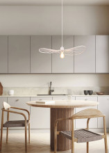 Reality Chapeau Pendelleuchte E27  ⌀60cm Weiß Matt