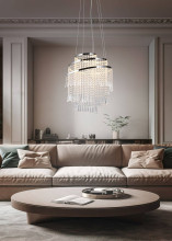 Reality Pomp LED Pendelleuchte  30W ⌀38cm dimmbar Chrom CCT einstellbare Lichtfarbe Höhenverstellbar