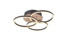 Reality Circle LED Deckenleuchte  27W dimmbar Holznachbildung CCT einstellbare Lichtfarbe Nachtlicht
