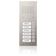 Ritto RGE1810625 Acero pur Edelstahl-Türstation Audio, 6 WE, Edelstahl