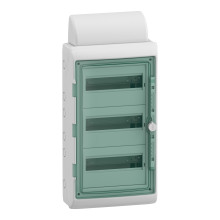 Schneider Electric 13435DE Verteiler für Reiheneinbaugeräte, Mureva Feuchtraumverteilertechnik, 3x12 reihen, Steckklemmen