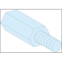 Schneider Electric LVS03186 PrismaSeT-P, Abstandshalter, hexagonal,M5,Höhe=23mm,(4Stück)