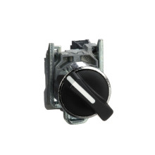 Schneider Electric XB4BD21 Wahlschalter, Knebelschalter, Harmony XB4, Metall, 22mm, schwarz, 2 Stellungen, rastend, 1S