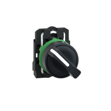 Schneider Electric XB5AD21 Wahlschalter, Knebelschalter, Harmony XB5, Kunststoff, schwarz, 2 Stellungen, 22mm, rastend, 1S