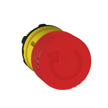 Schneider Electric ZB5AS834 Not-Aus/Not-Halt-Schalter, Frontelement, Harmony XB5, Kunststoff, 22mm, rot, Pilz 30mm, Drehentriegelung