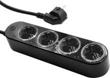 Shelly Power Strip 4 Gen4 - Smarte Steckdosenleiste 4-fach, Schwarz WLAN, BT, Zigbee, Matter