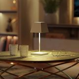 SIGOR Akku-Tischleuchte Nuindie mini 25cm schneeweiß 2,2W FlexMood 2200K/2700K IP54 Ra85 eckig