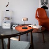 SIGOR Akku-Glasleuchte Numotion 265mm nachtschwarz Tischleuchte 2,2W FlexMood 2200K/2700K IP54 Ra85 dimmbar