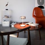 SIGOR Akku-Glasleuchte Numotion 265mm schneeweiß Tischleuchte 2,2W FlexMood 2200K/2700K IP54 Ra85 dimmbar