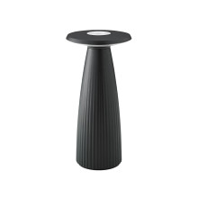 SIGOR Akku-Tischleuchte LED Nuflair 24cm nachtschwarz 2,2W Flex-Mood 2200K/2700K IP54 Ra85 USB-C dimmbar