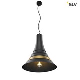 SLV 1001265 BATO 45 PD Indoor Pendelleuchte schwarz messing E27 max. 60W