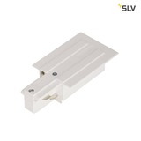 SLV 1001533 EUTRAC Einspeiser für 3-Phasen Einbauschiene verkehrsweiss Erde links