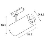 SLV 1004468 NUMINOS DALI M, 3 Phasen System Leuchte schwarz 3000K 60°