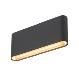 SLV 1007144 OVAL 18 WL, Wandaufbauleuchte 2700/3000K, 10W, schwarz IP65