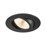 SLV 1007390 NEW TRIA 68, LED Deckeneinbauleuchte, 3000K, 38° rund schwarz