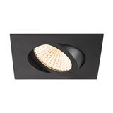 SLV 1007400 NEW TRIA 68, LED Deckeneinbauleuchte, 3000K, 60°, quadratisch, schwarz