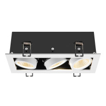 SLV 1007568 KADUX, LED Deckeneinbauleuchte, triple, 3000K, 38°, quadratisch, weiß