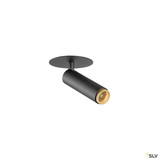 SLV 1009054 GRIP! S, Deckeneinbauleuchte, PHASE, 2700 K, 29°, IP20, zylindrisch, schwarz / gold