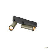 SLV 1009080 GRIP! M, Deckenaufbauleuchte, double, PHASE, 2700 K, 28 W, 42°, bronze / schwarz