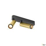 SLV 1009082 GRIP! M, Deckenaufbauleuchte, double, PHASE, 2700 K, 28 W, 42°, gold / schwarz