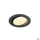 SLV 1009832 NUMINOS® MOVE L, Deckeneinbauleuchte, 3000 K, 40°, IP20, rund, schwarz / weiß