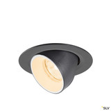 SLV 1010027 NUMINOS® GIMBLE XS, Deckeneinbauleuchte, 2700 K, 20°, IP20, rund, schwarz / weiß
