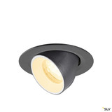 SLV 1010048 NUMINOS® GIMBLE XS, Deckeneinbauleuchte, 3000 K, 40°, IP20, rund, schwarz / weiß