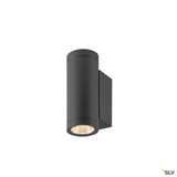 SLV 1010167 HELIA PRO S, Wandaufbauleuchte, up/down, DALI, P2, zylindrisch, 2700 K, 12 W, 24°, anthrazit