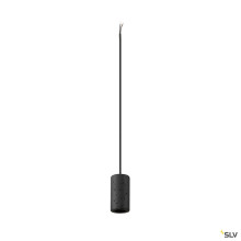 SLV 1010417 FITU PD, E27, stone, Pendelleuchte, Pendellänge 500 cm, offenes Kabelende, 1 x max. 15 W, schwarz