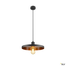 SLV 1010788 LALU® SET, Pendelleuchte, E27 Base, PLATE 33, Pendellänge 200 cm, 1 x max. 7.5 W, schwarz